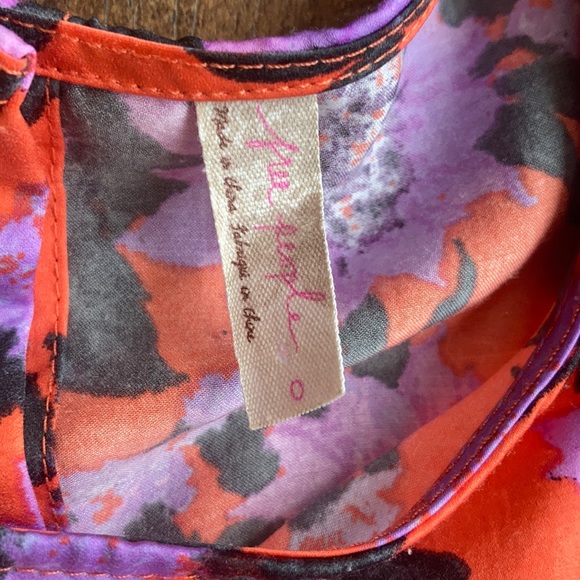 Free people Floral Skater Dress Red Purple - Picture 5 of 6